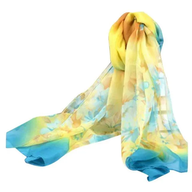 Fashion Scarves Women's Scarf Long Shawl chiffon scarf Lady Flower Long Wrap Women's Shawl Scarves Bufandas GS