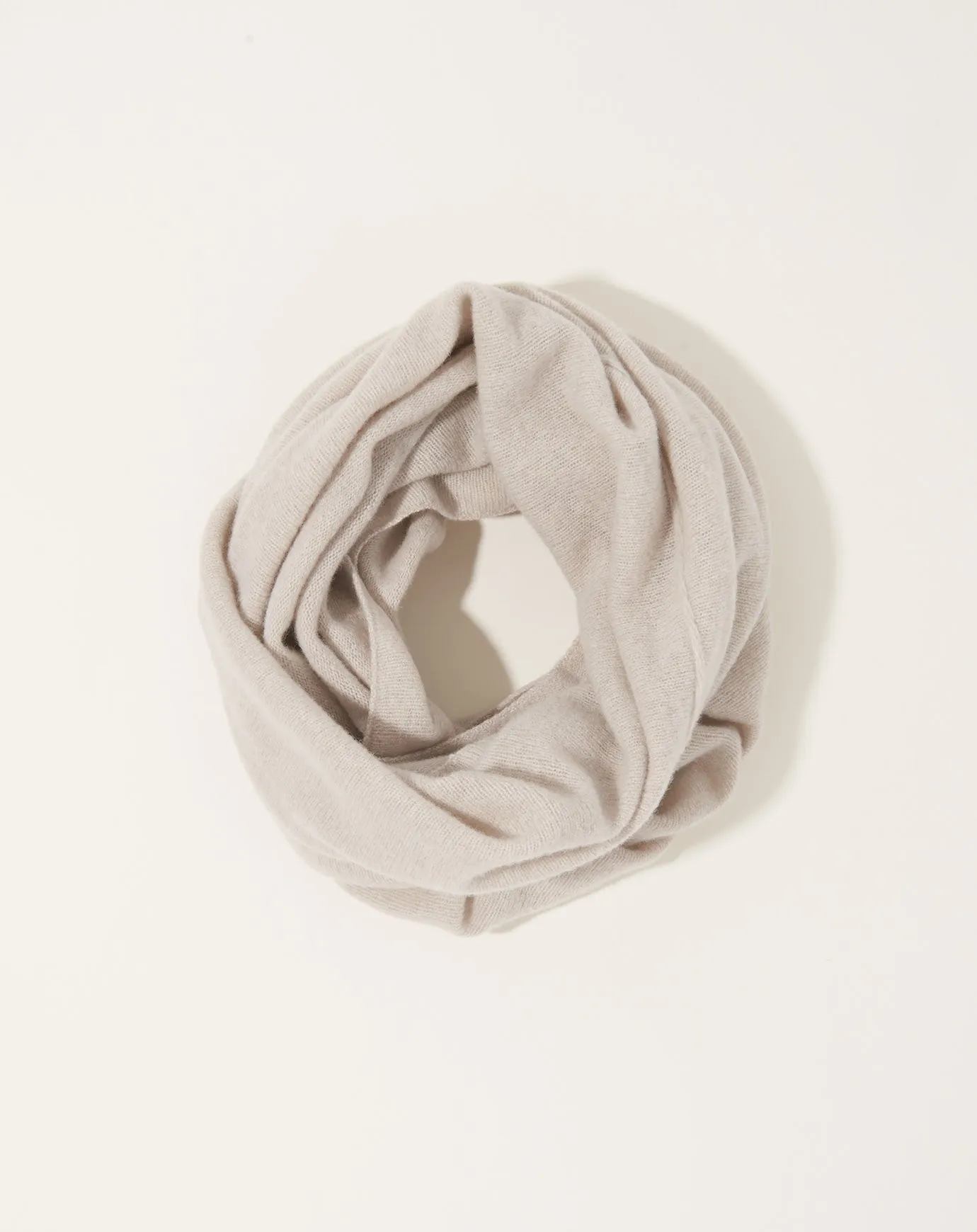 Fine Merino Wool Snood Scarf in Beige