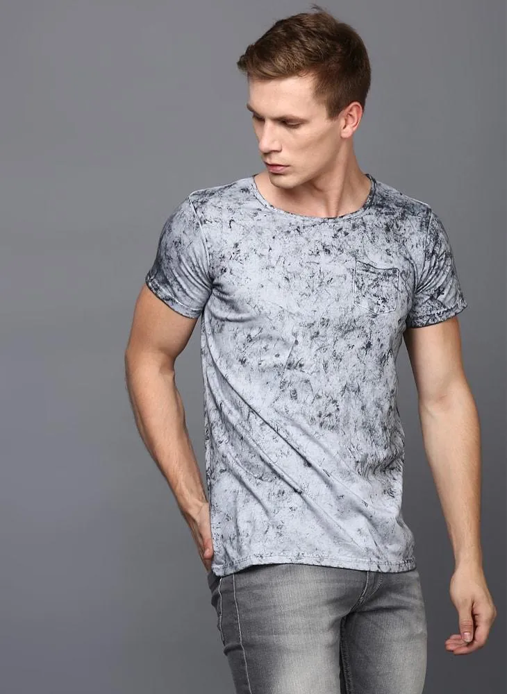 Grey Cloud Wash Basic T-Shirt