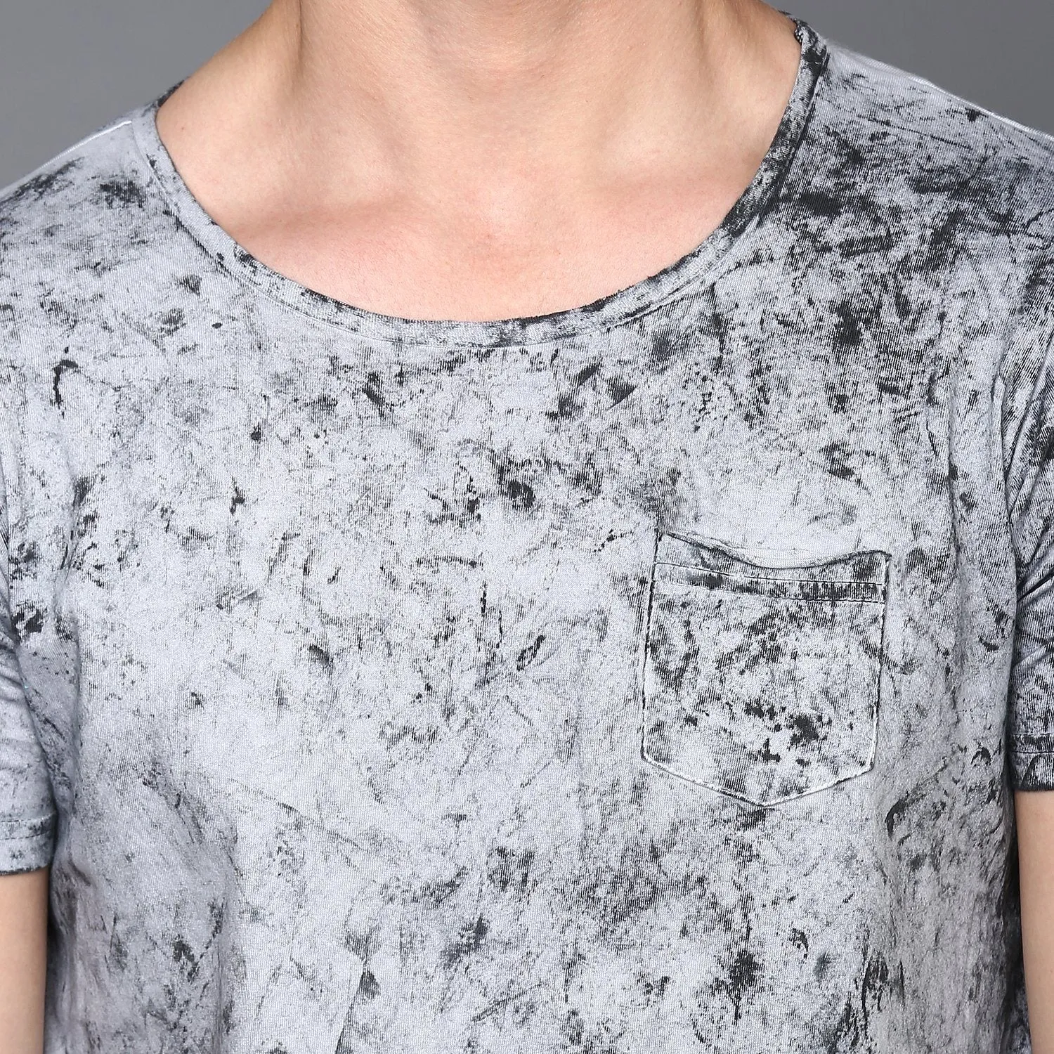 Grey Cloud Wash Basic T-Shirt