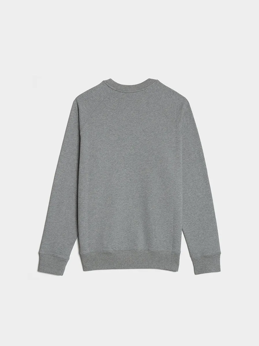 Grey Fox Head Patch Classic Sweatshirt, Grey Melange