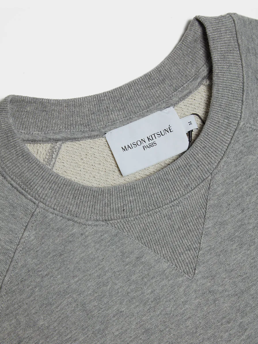 Grey Fox Head Patch Classic Sweatshirt, Grey Melange