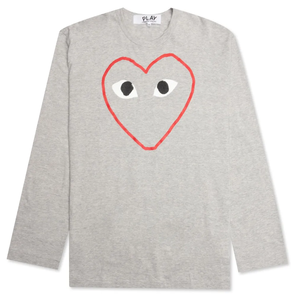 Grey Heart Logo L/S Tee - Grey