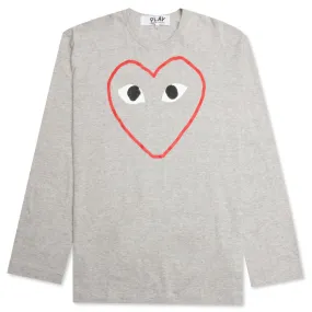 Grey Heart Logo L/S Tee - Grey