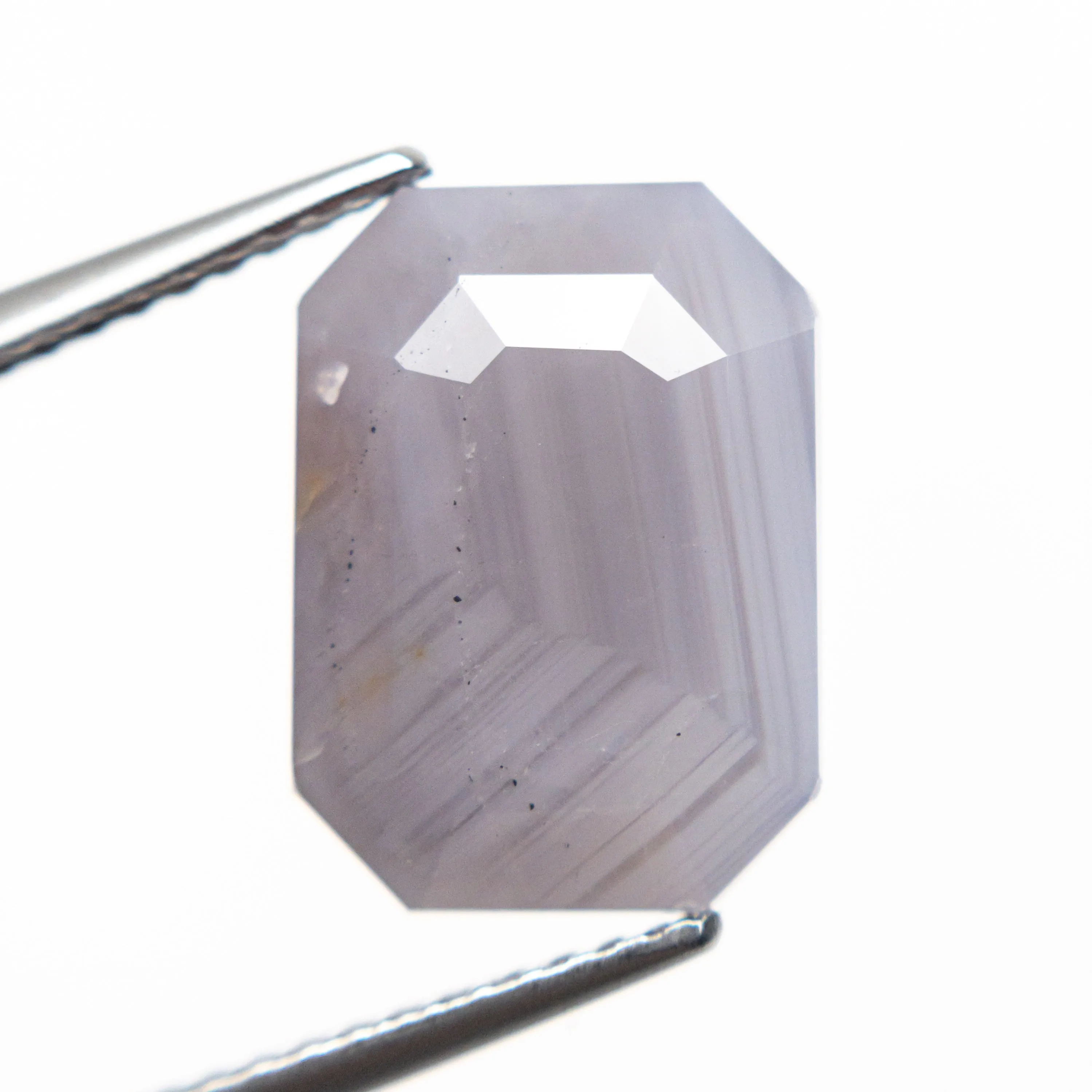 Grey/Purple Step Cut Sapphire - 9.59ct Cut Corner Rectangle