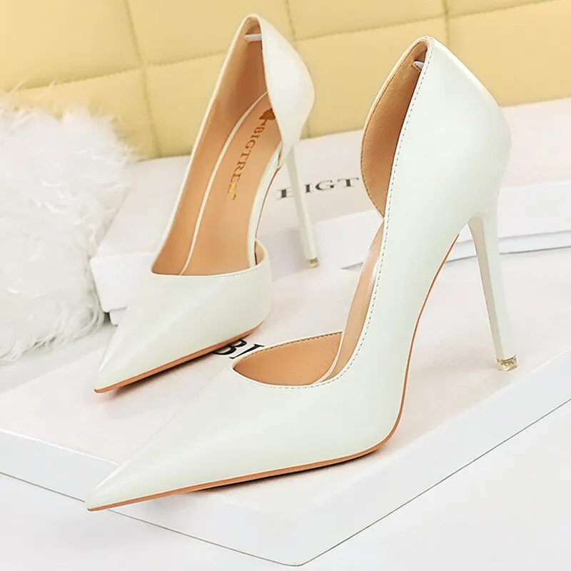 HIGH  Quality Leather High Heels Fashion Stiletto Luxurious Elegant Pumps