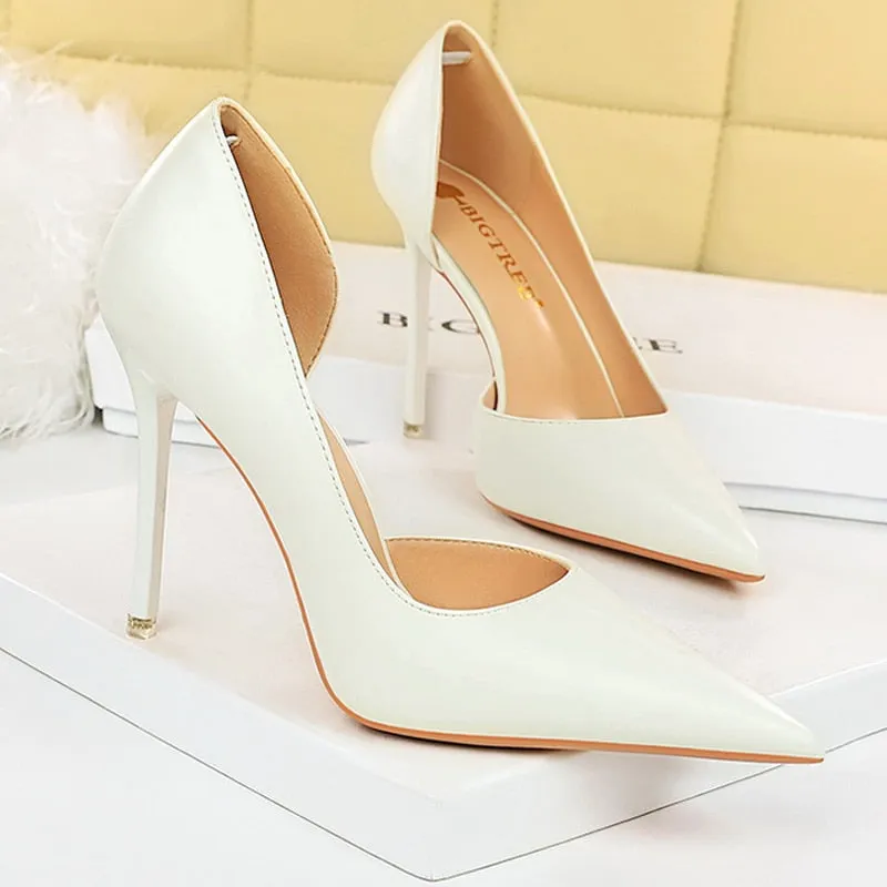 HIGH  Quality Leather High Heels Fashion Stiletto Luxurious Elegant Pumps