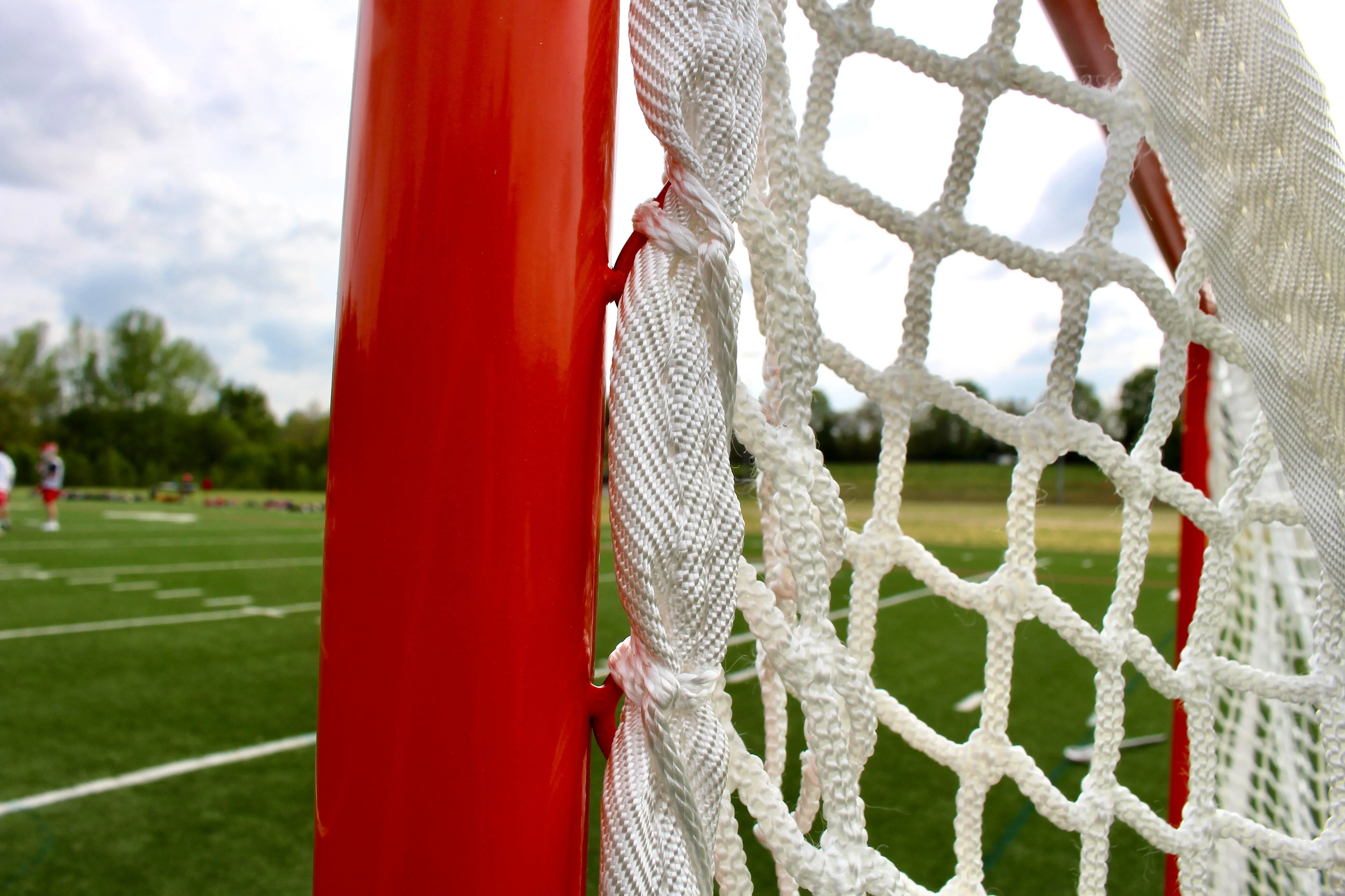 High School Practice Goal & 6mm or 7mm Net Combo, 59 lbs, 6'x6'x7', Posts w/ Lacing Rails by Crankshooter - Choice of White or B