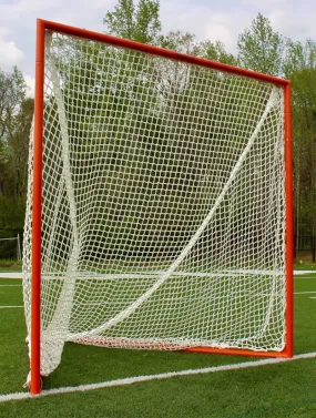 High School Practice Goal & 6mm or 7mm Net Combo, 59 lbs, 6'x6'x7', Posts w/ Lacing Rails by Crankshooter - Choice of White or B