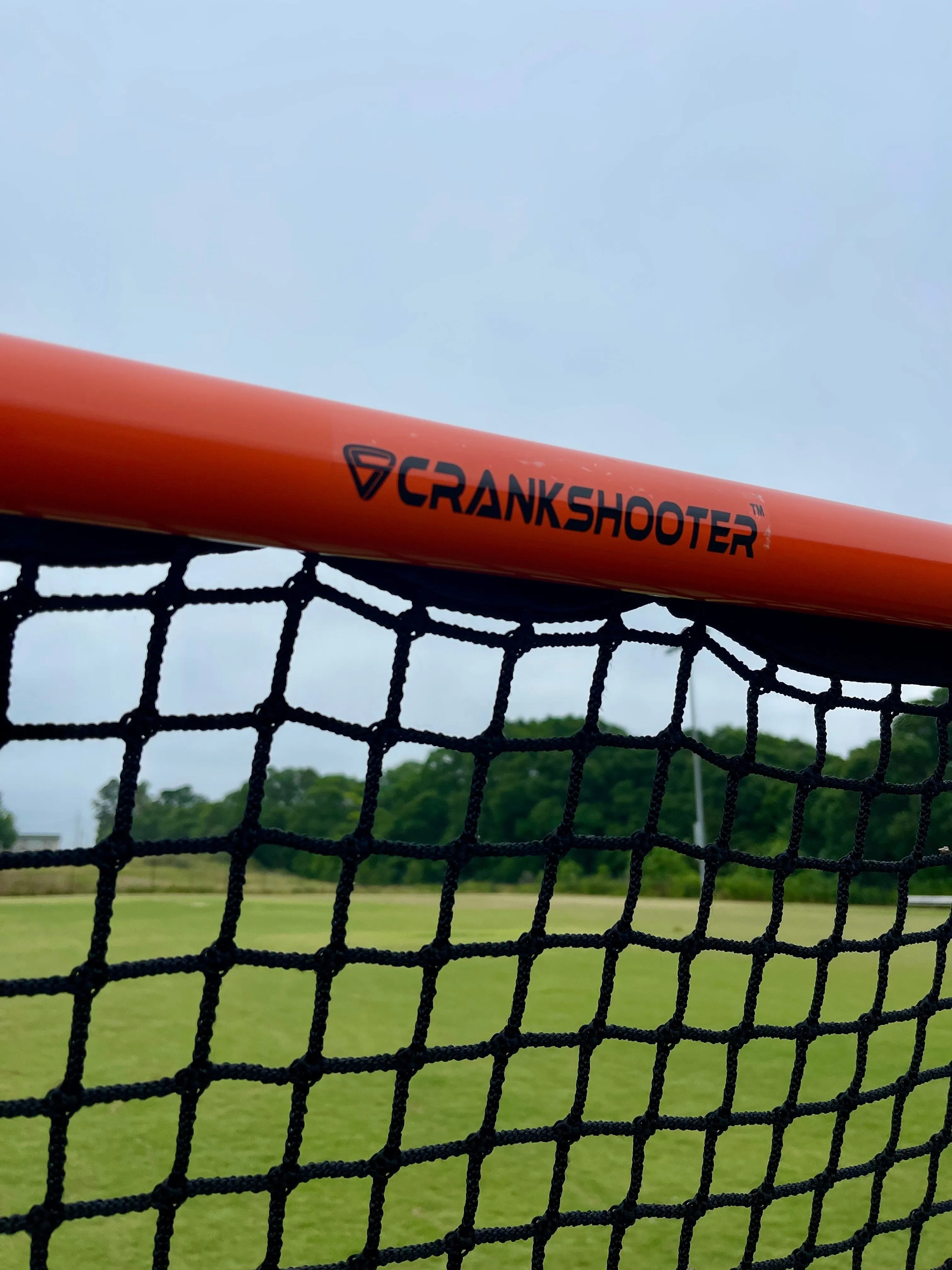 High School Practice Goal & 6mm or 7mm Net Combo, 59 lbs, 6'x6'x7', Posts w/ Lacing Rails by Crankshooter - Choice of White or B