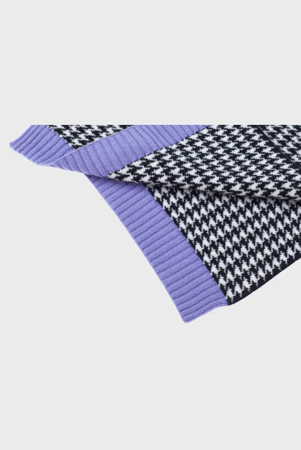 Houndstooth Cashmere Ribbed Scarves