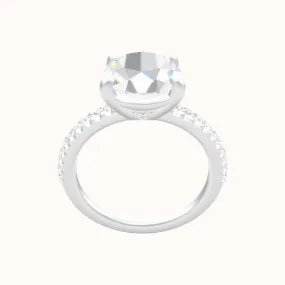 illusion Pave Engagement Ring With Low Set Four Prong Head