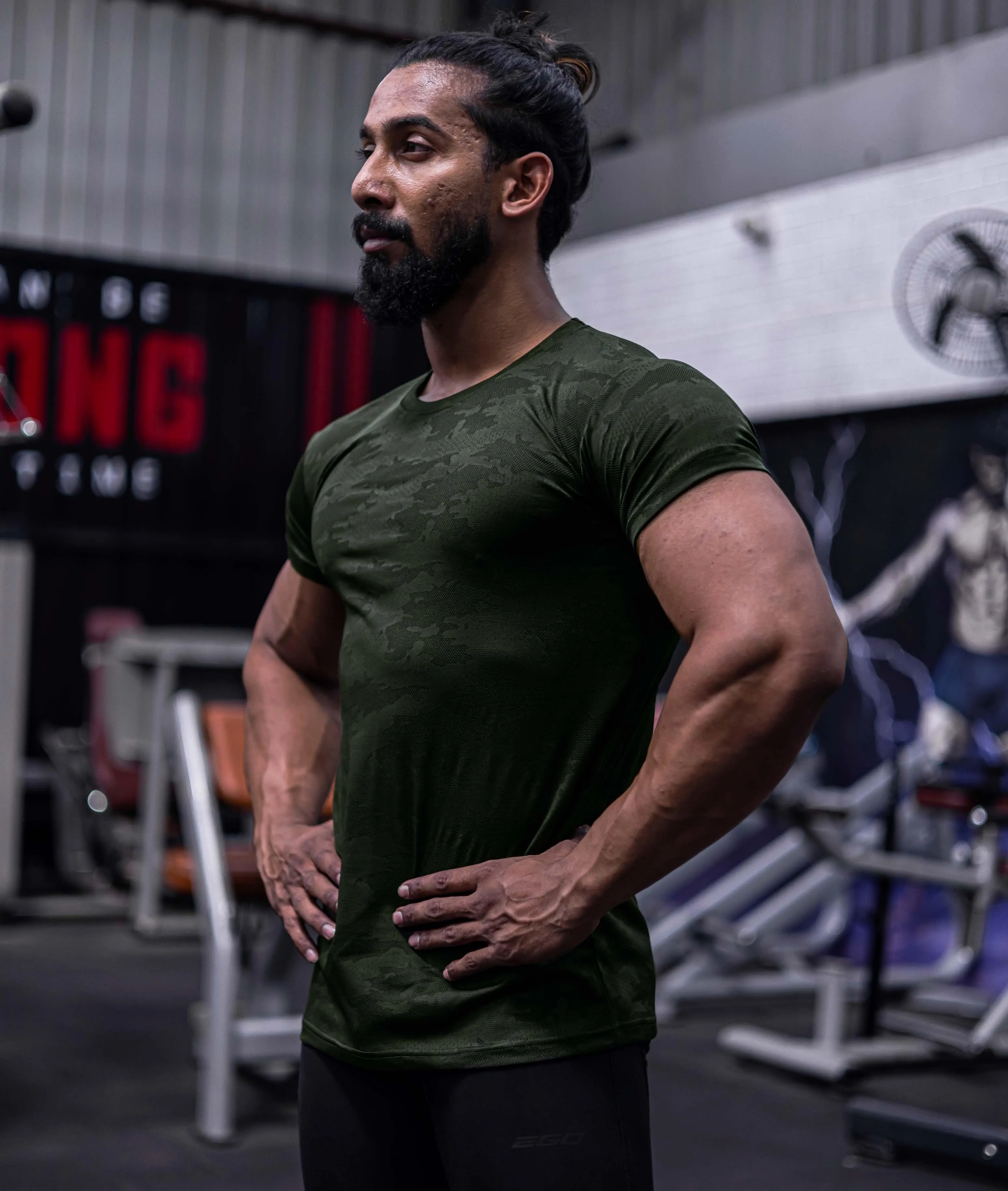 Jacquard Olive Camo GymX Tee - Sale