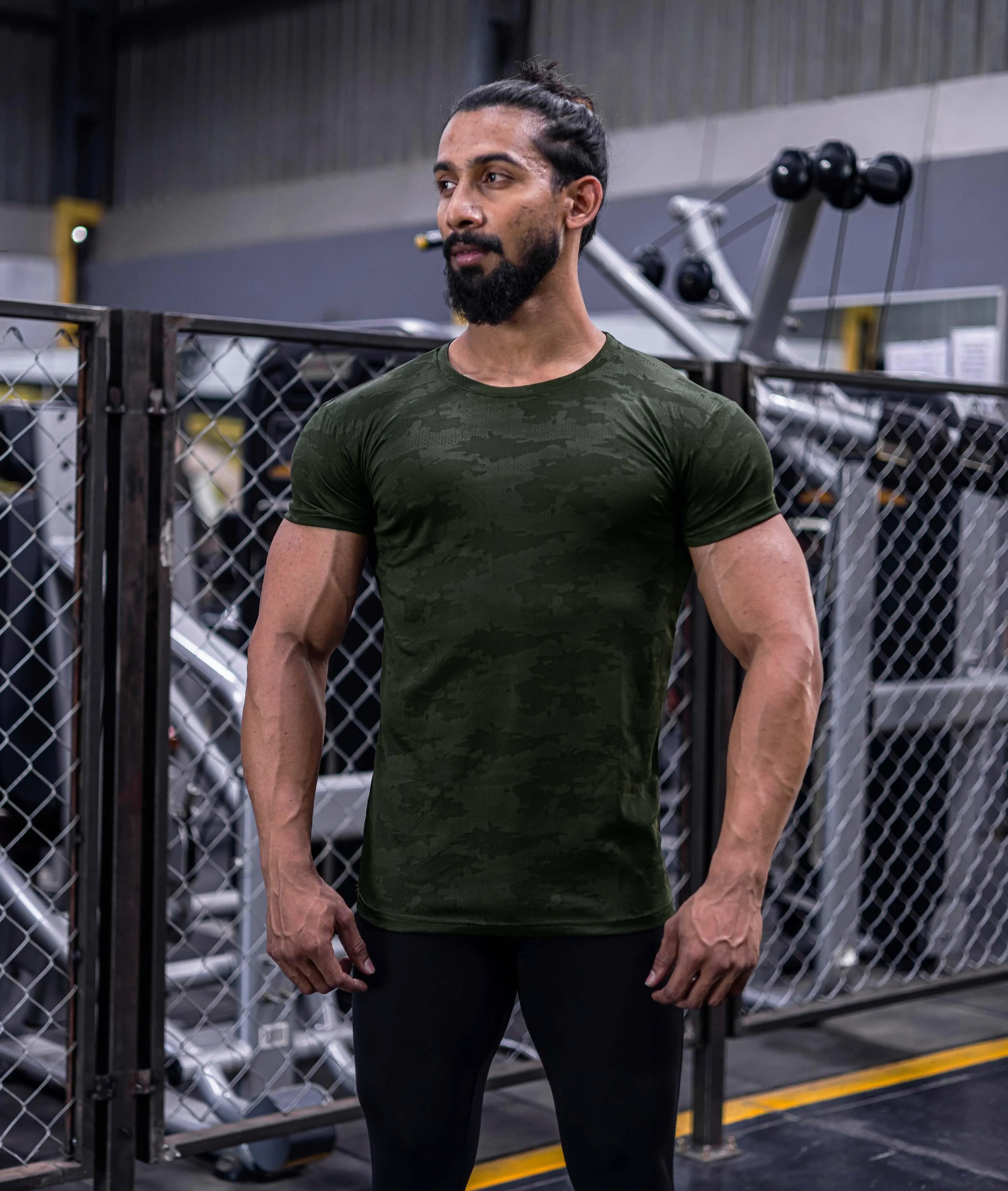 Jacquard Olive Camo GymX Tee - Sale