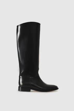 Kari Riding Boots - High-Shine Black