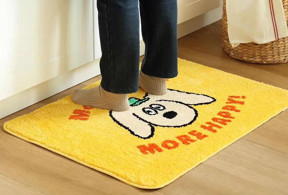 Large Big Yellow Square Cute Animal Dogs Charlie Characters Floor Mats Rugs Bathroom Home Decor Bedroom Door Foot Pads Soft Anti