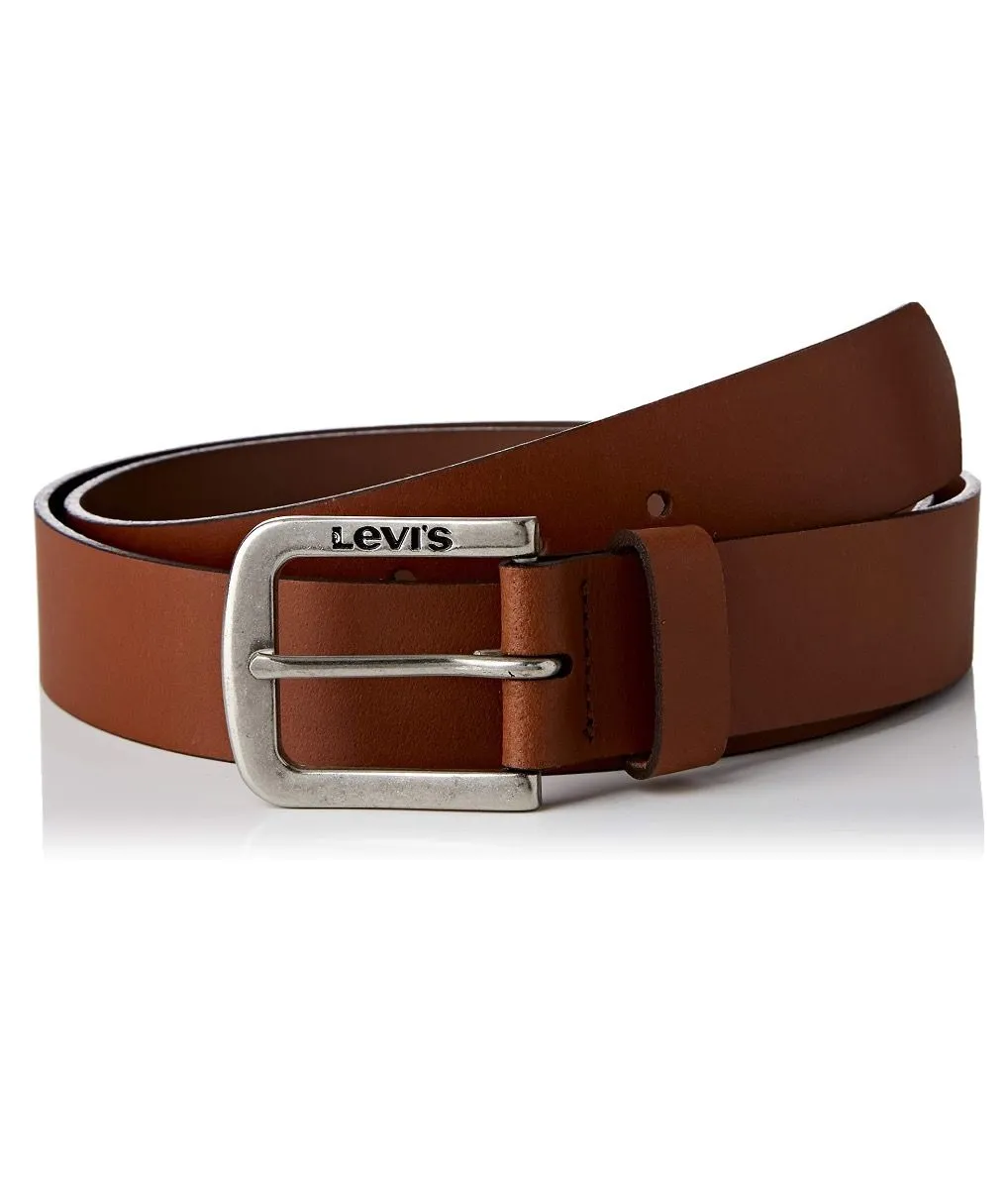 Levi's® Seine Leather Logo Belt Medium Brown