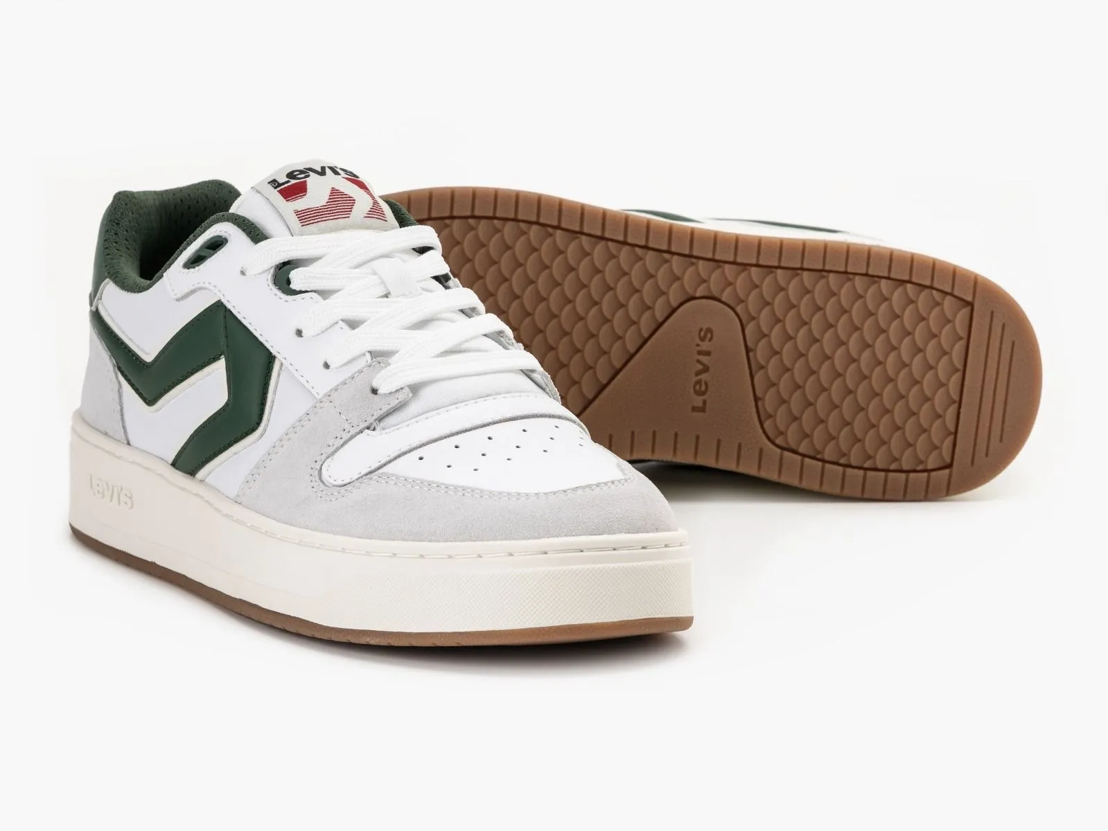 Levis Glide Lace Up Sneakers White Green