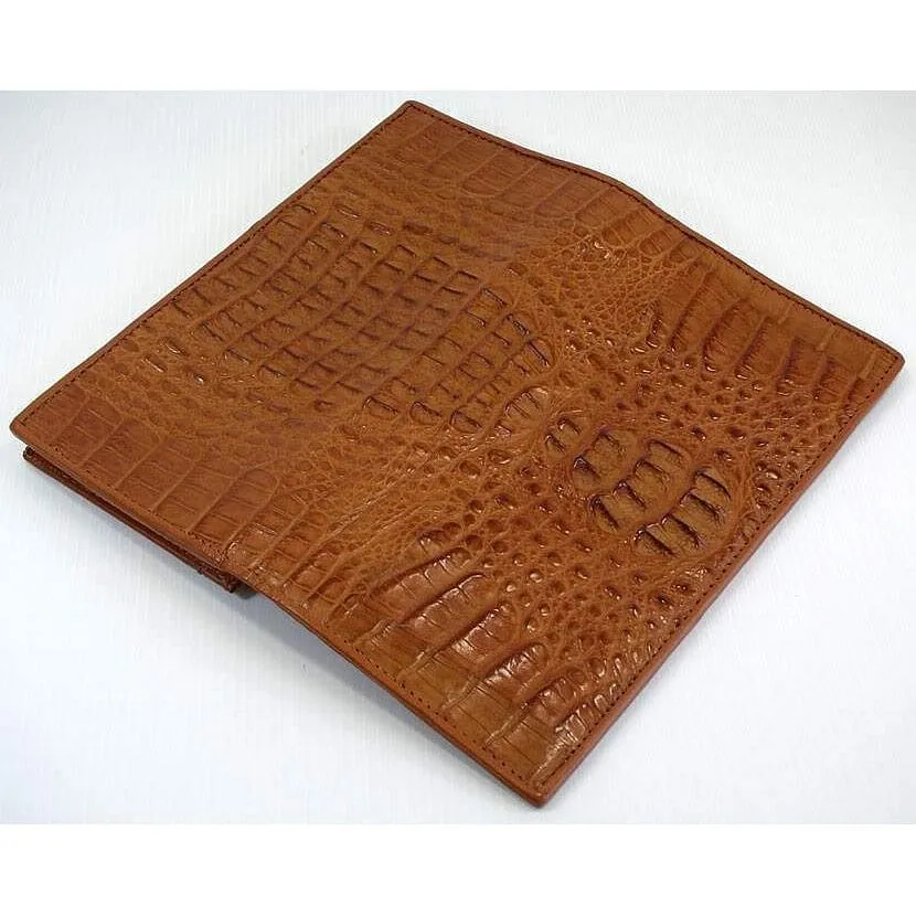 Light Brown Head Crocodile Long Wallet