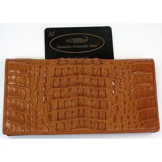 Light Brown Head Crocodile Long Wallet