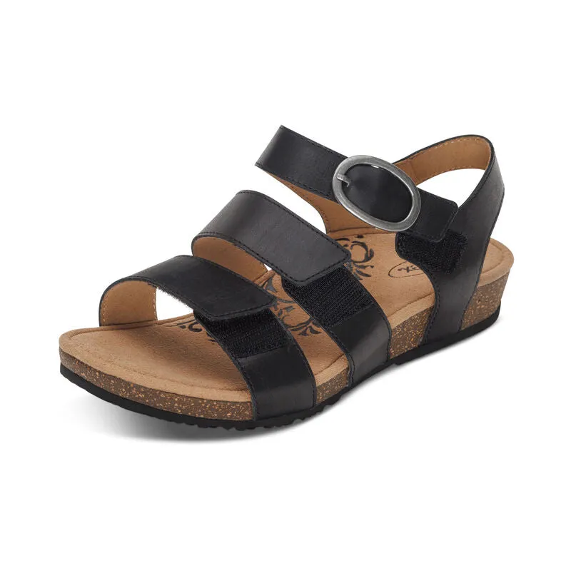  Lilly Multi-AdjustaStrap Sandal in Black  