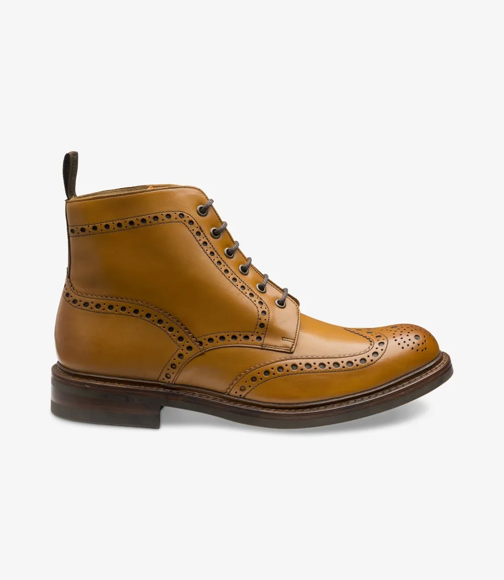 LOAKE Bedale Brogue Boot - Tan