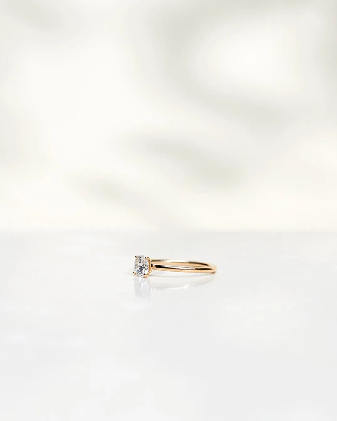 Low Set Diamond Solitaire Ring