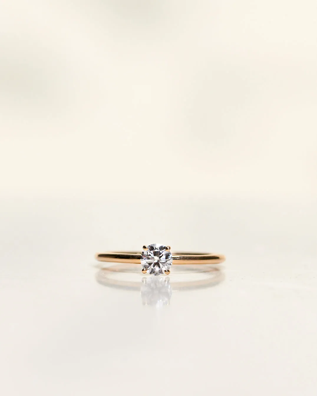 Low Set Diamond Solitaire Ring