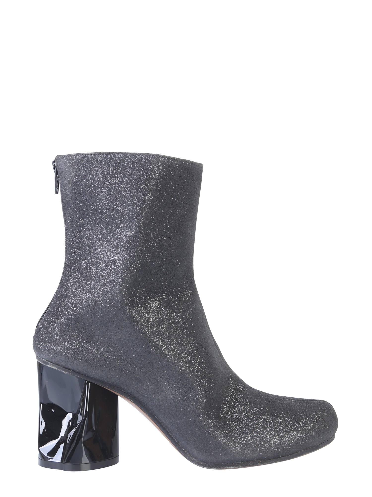 MAISON MARGIELA    GLITTER BOOT WITH CRUSHED HEEL