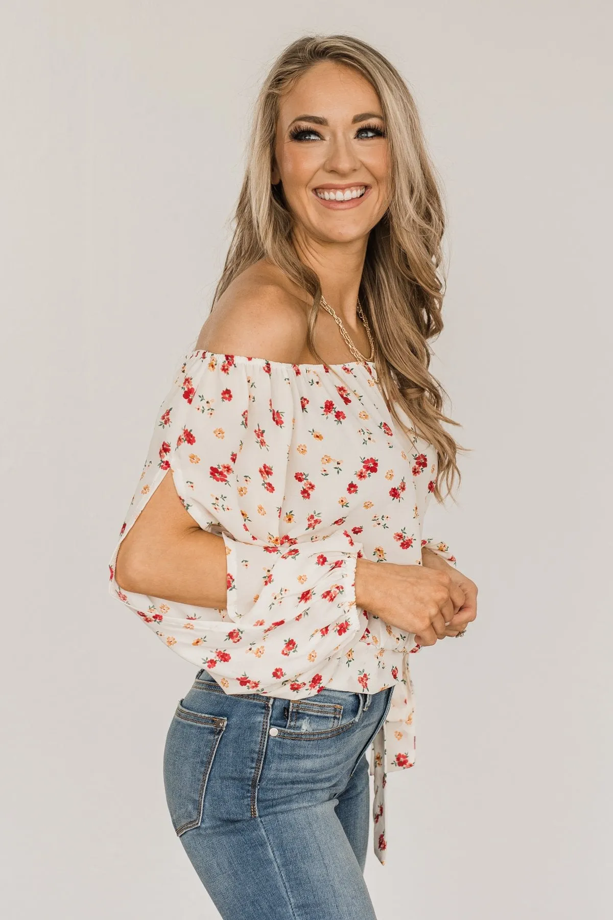 Match Made In Heaven Off The Shoulder Blouse- Cream