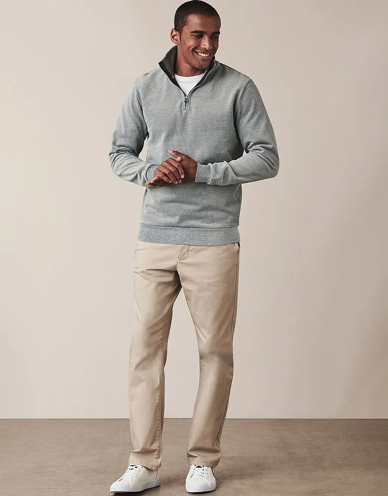 Men's Birdseye Half Zip Sweatshirt from Crew Clothing Company