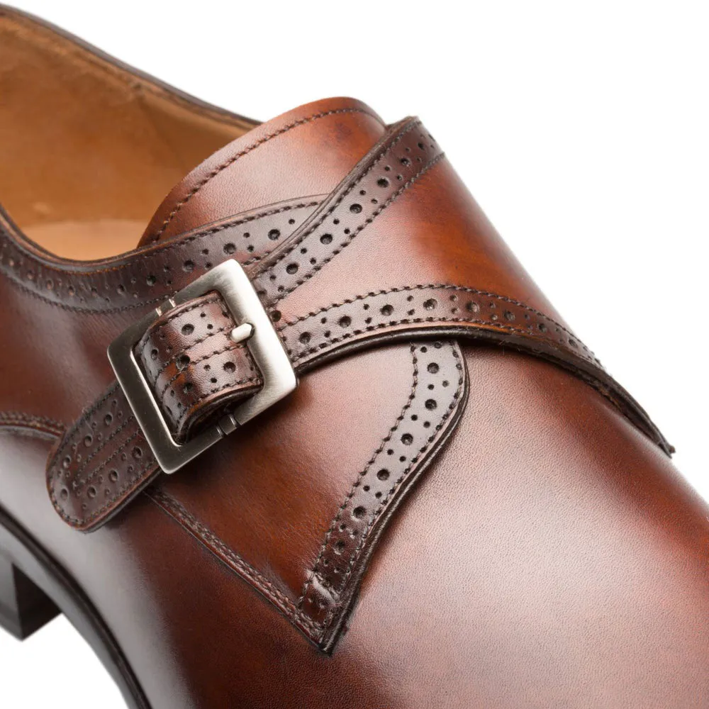 Mezlan Forest Monkstrap Shoe Cognac