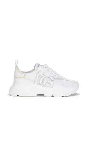 Mixed-Material Daymaster Sneakers - White