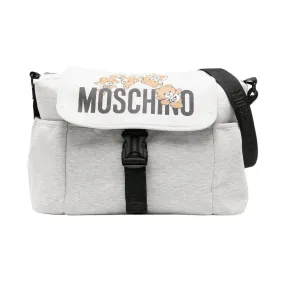 Moschino Nappy Bag Logo Bear Grey