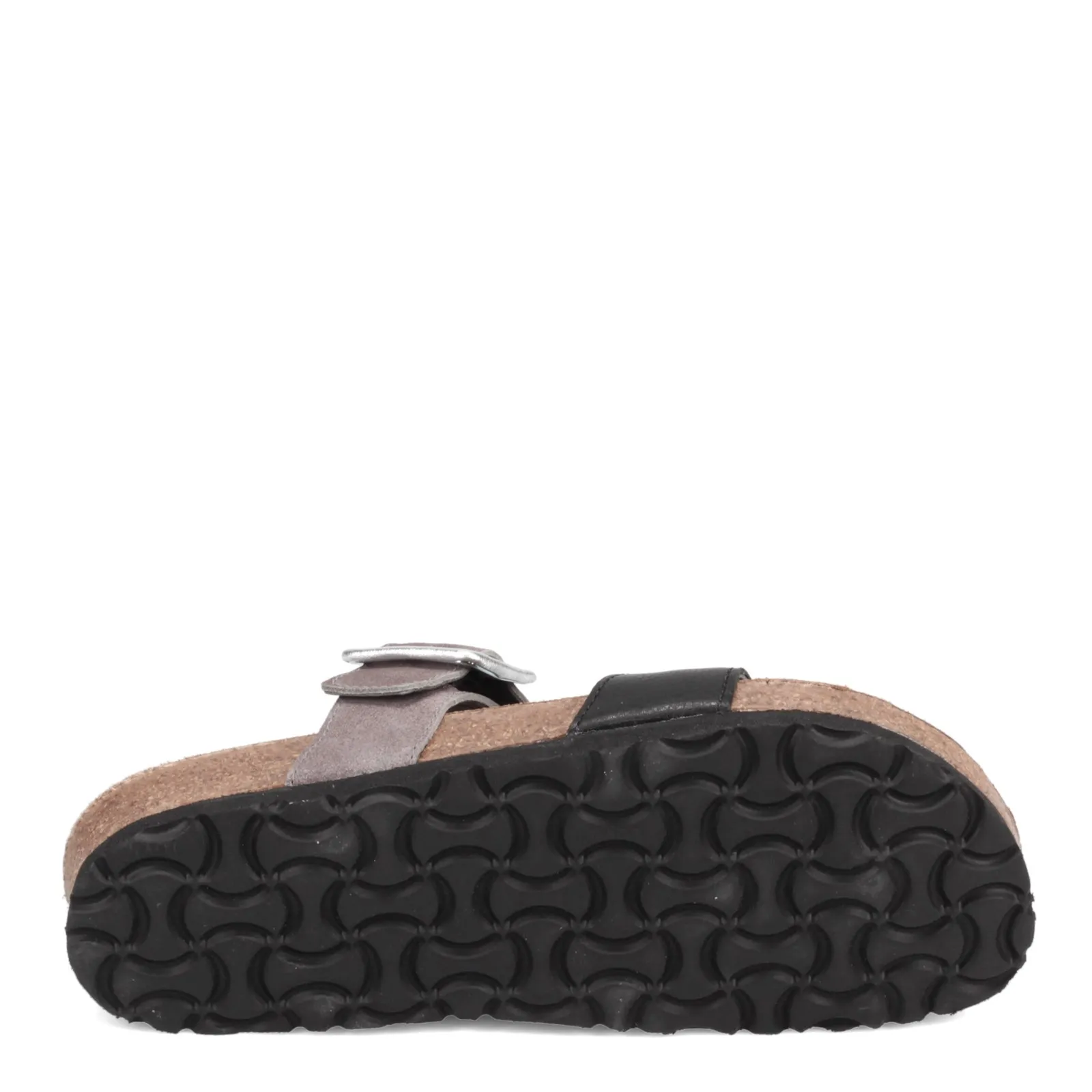 Naot Womens Fresno Toe Loop Sandal- Black/Taupe Leather