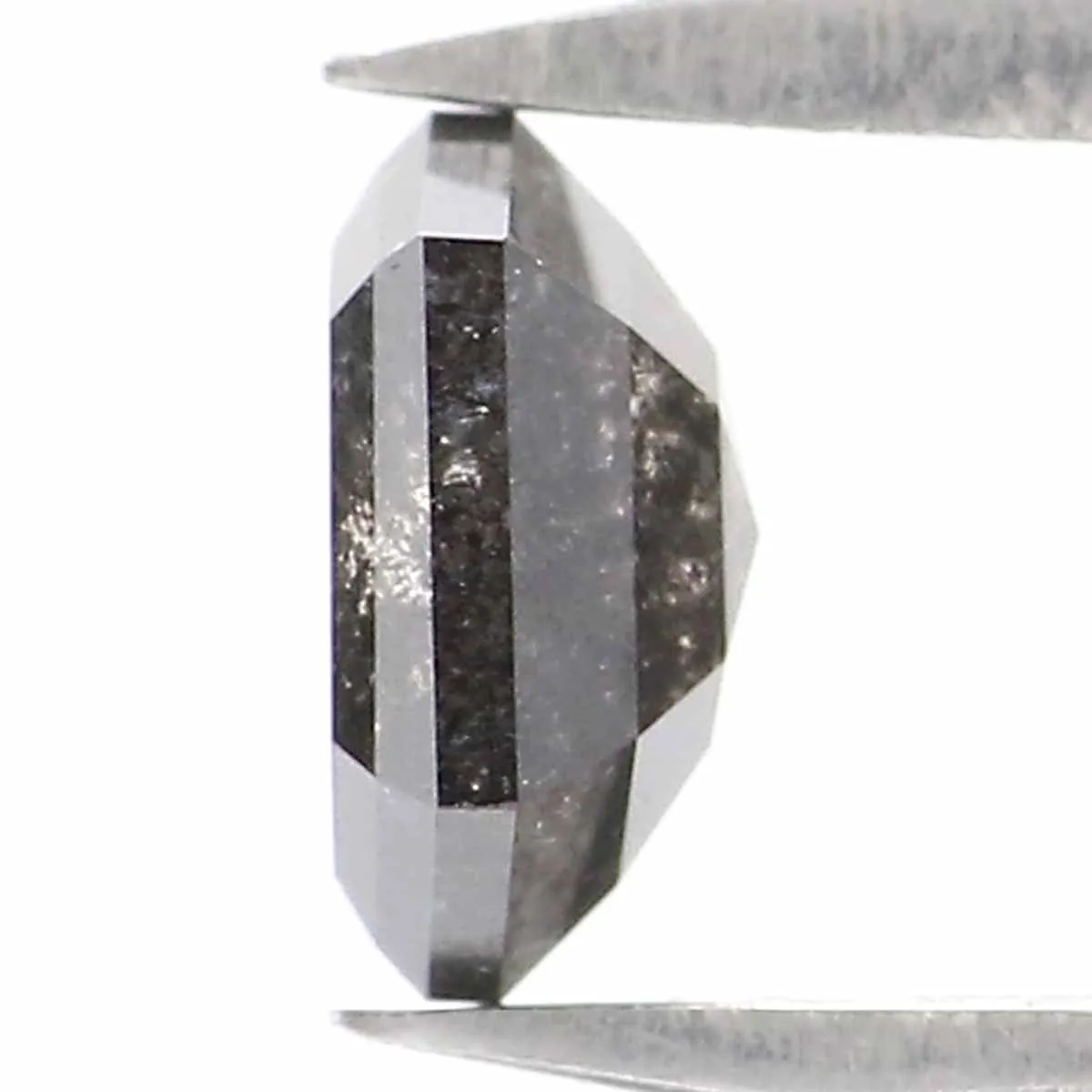 Natural Loose Hexagon Black Grey Salt And Pepper Color Diamond 0.50 CT 5.35 MM Hexagon Shape Rose Cut Diamond KR2541