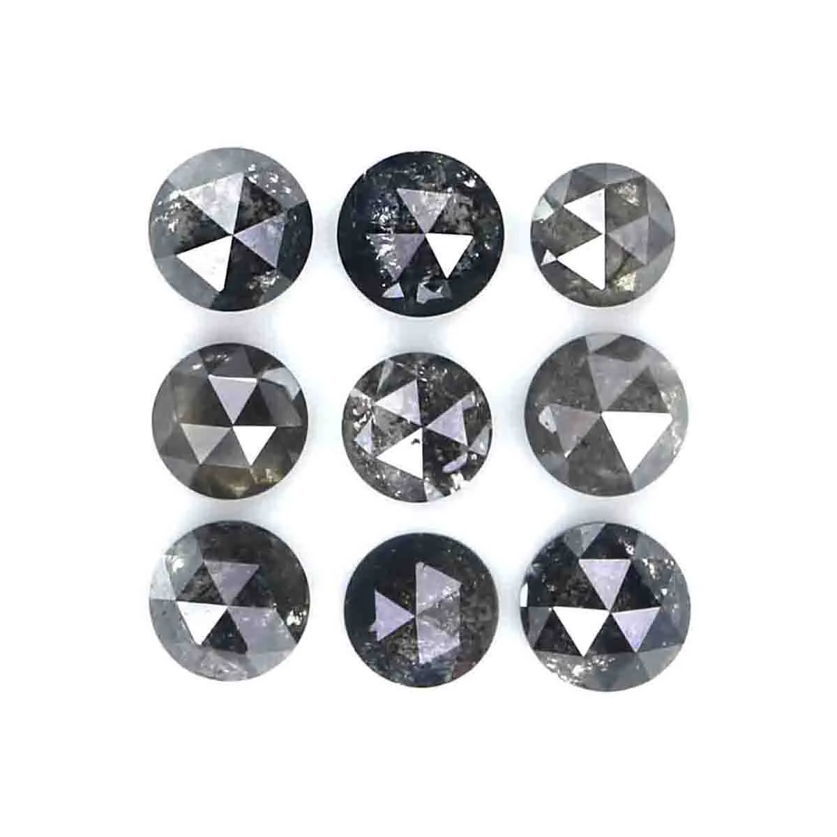 Natural Loose Rose Cut Salt And Pepper Black Grey Color Diamond 1.22 CT 2.70 MM Rose Cut Shape Diamond L2407