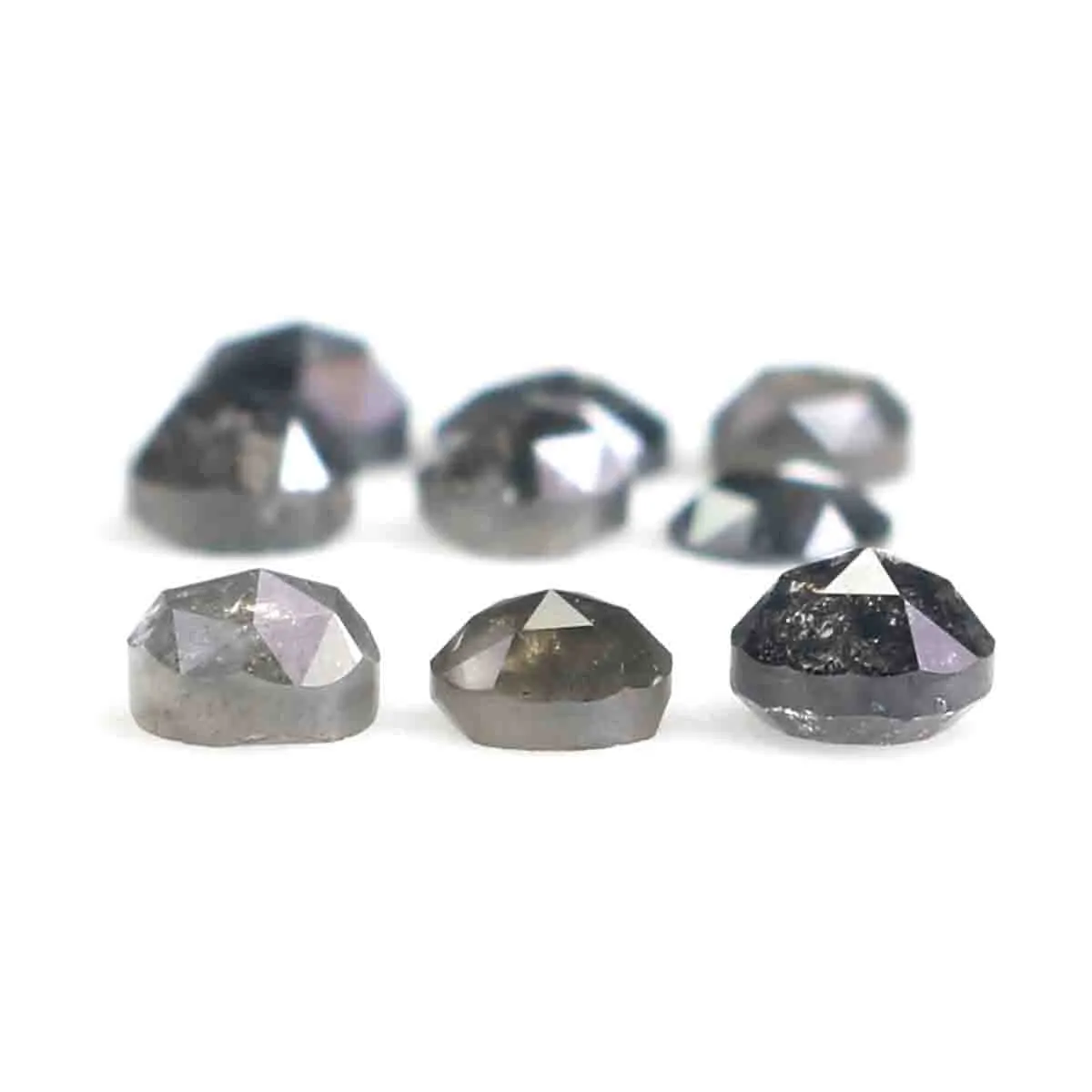 Natural Loose Rose Cut Salt And Pepper Black Grey Color Diamond 1.22 CT 2.70 MM Rose Cut Shape Diamond L2407