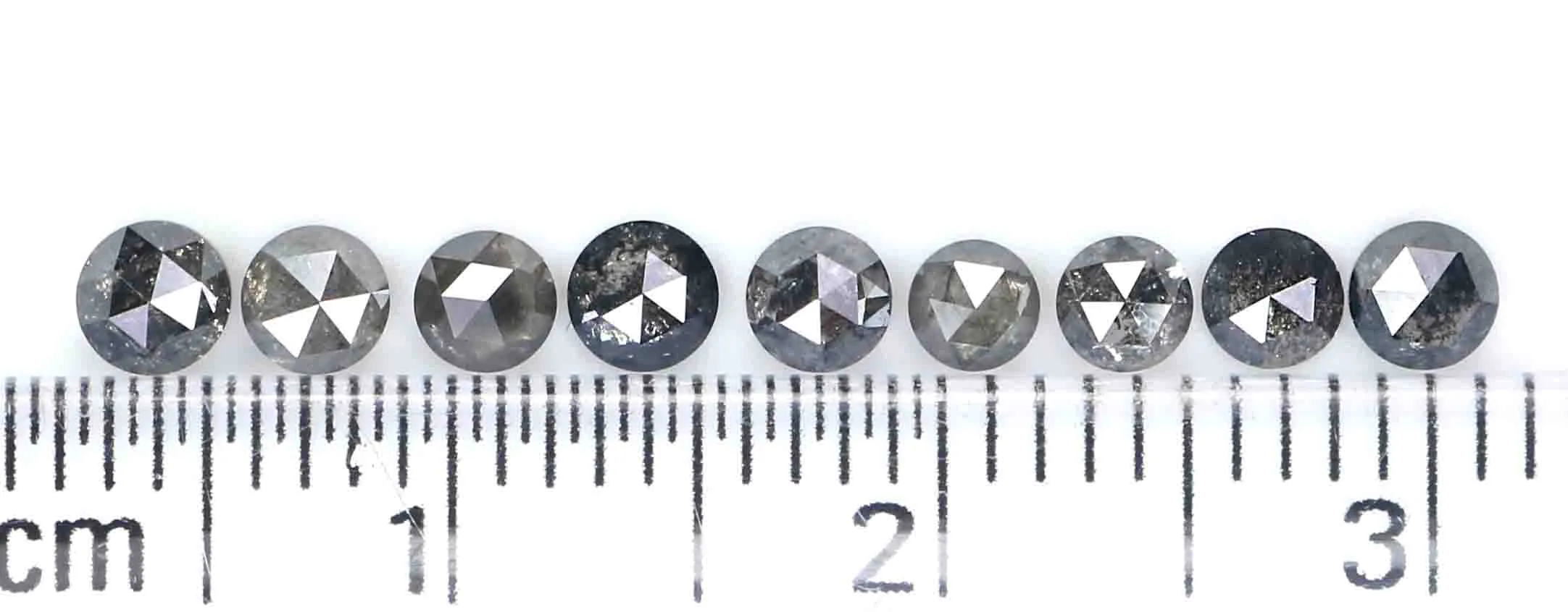 Natural Loose Rose Cut Salt And Pepper Black Grey Color Diamond 1.22 CT 2.70 MM Rose Cut Shape Diamond L2407