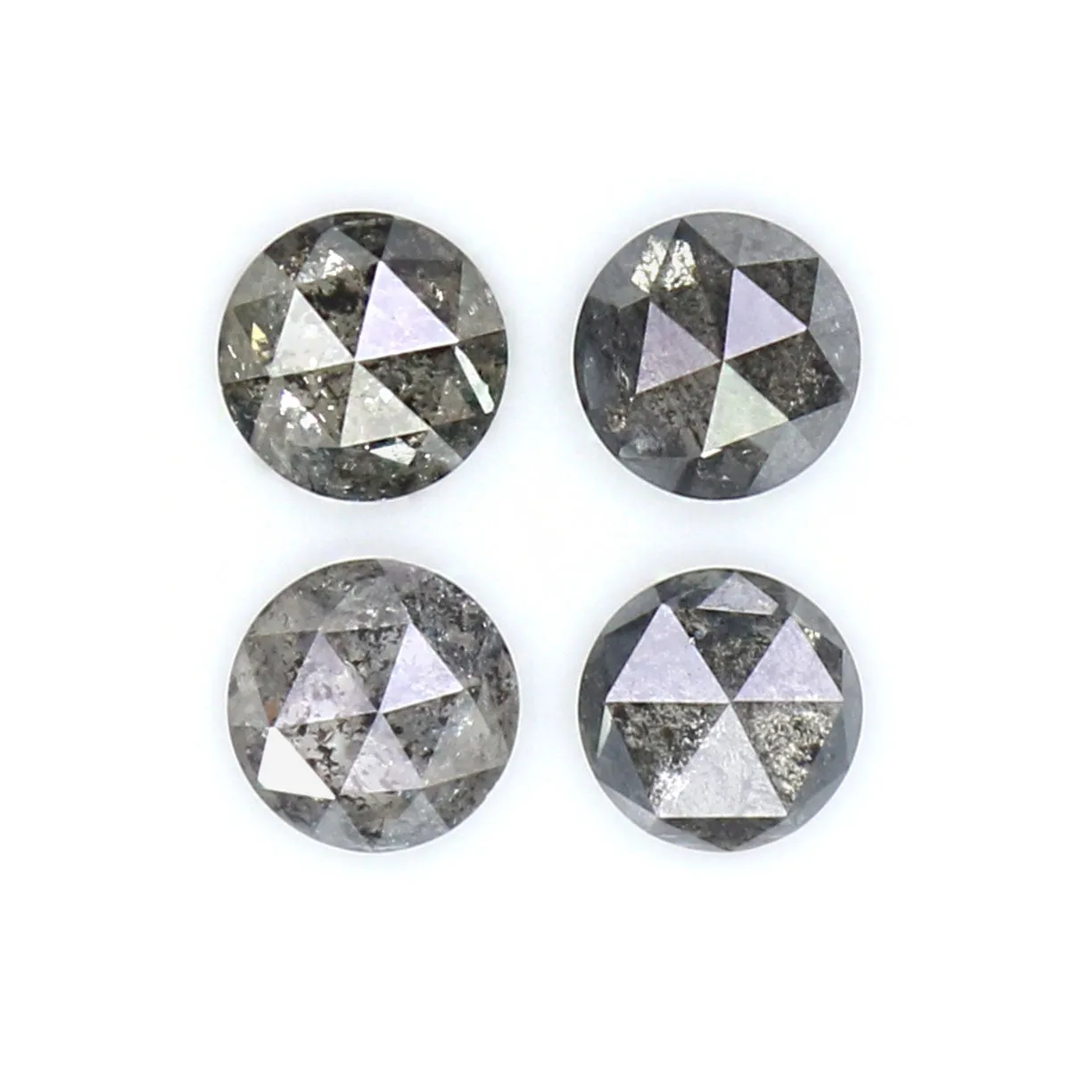 Natural Loose Rose Cut Salt And Pepper Diamond Black Grey Color 1.04 CT 3.91 MM Rose Cut Shape Diamond KR2548