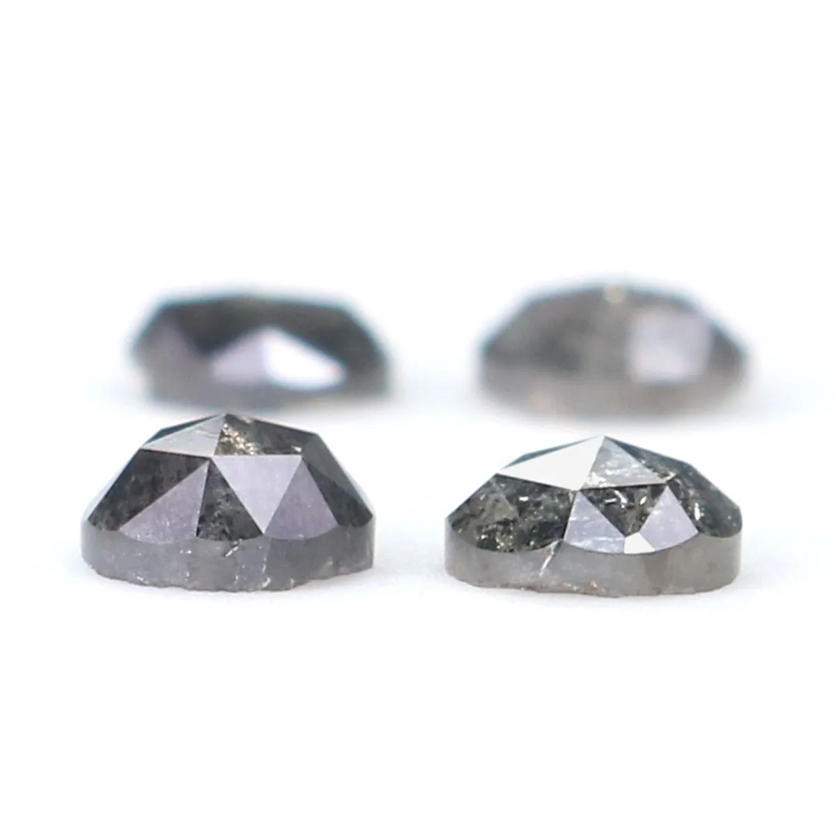 Natural Loose Rose Cut Salt And Pepper Diamond Black Grey Color 1.04 CT 3.91 MM Rose Cut Shape Diamond KR2548