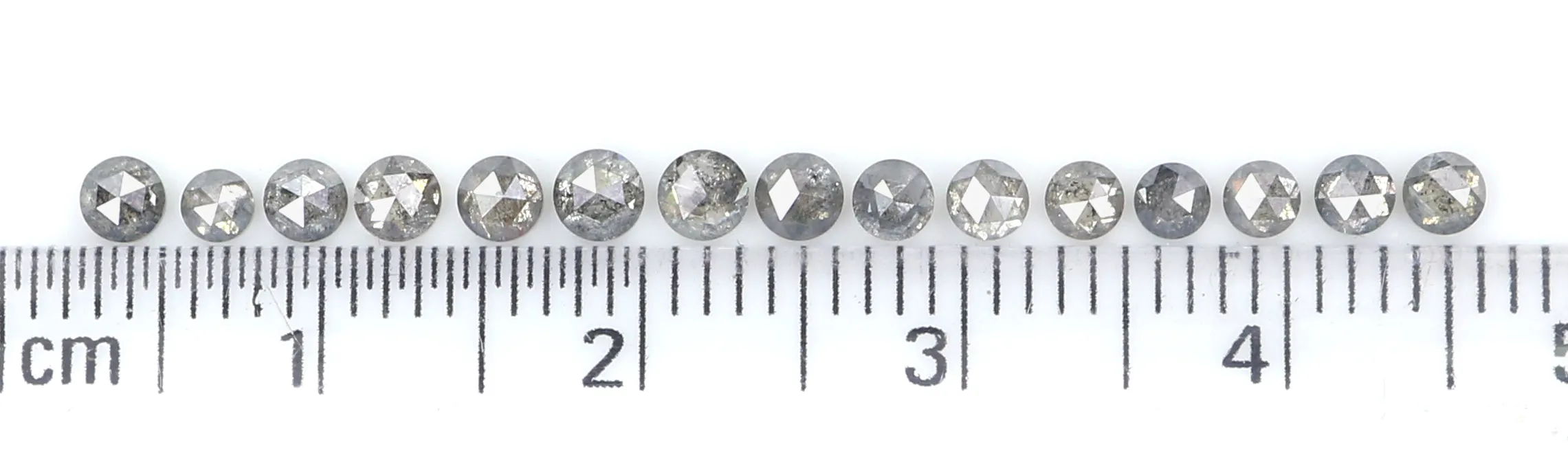 Natural Loose Round Rose Cut Salt And Pepper Diamond Black Grey Color 1.35 CT 2.30 MM Rose Cut Shape Diamond L2385