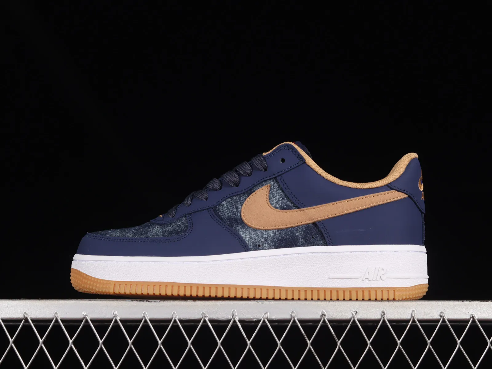 Nike Air Force 1 07 Low Denim Blue Brown White Gold DD1259-400