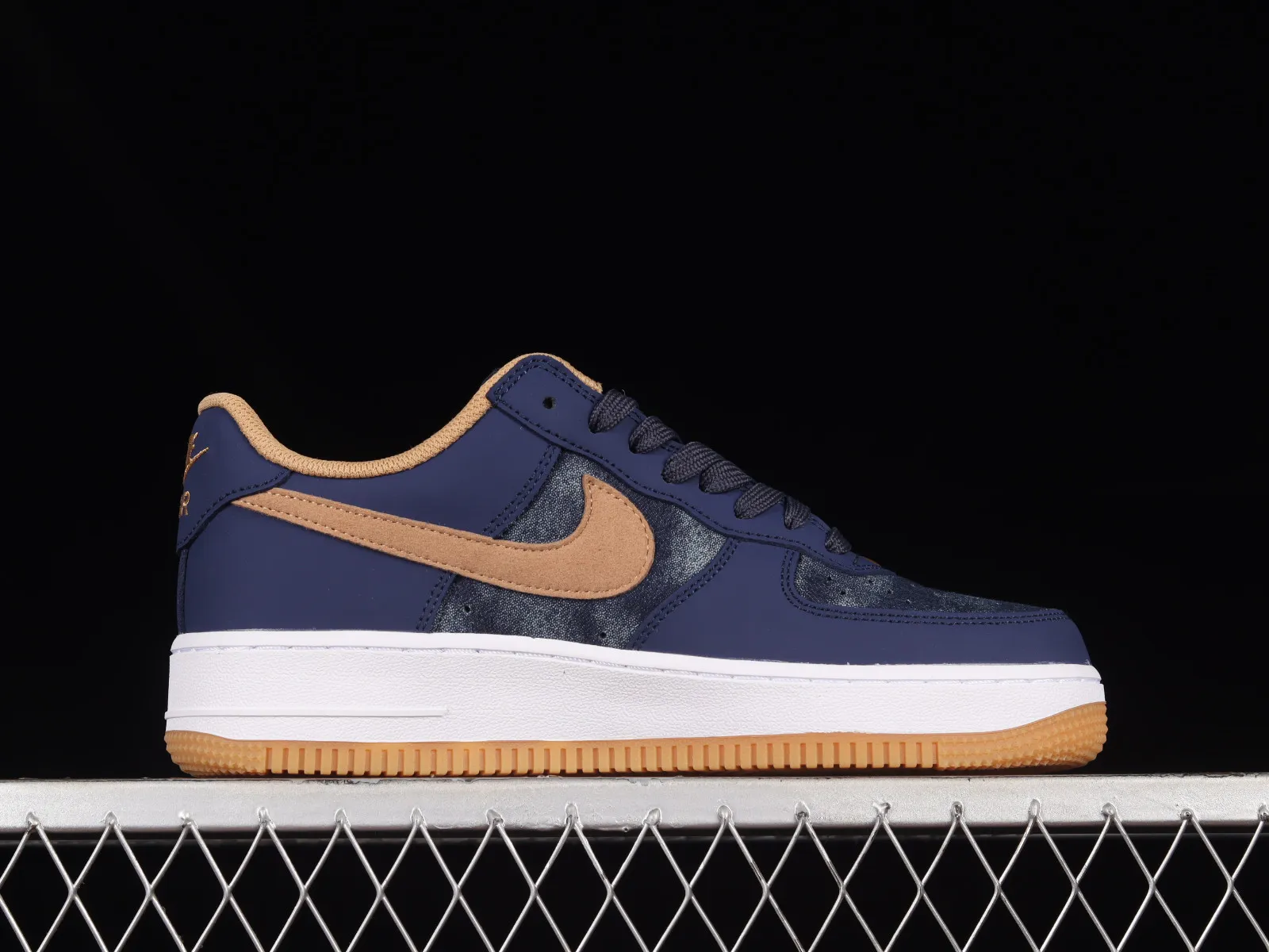 Nike Air Force 1 07 Low Denim Blue Brown White Gold DD1259-400