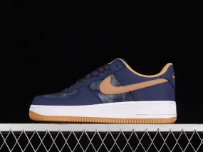 Nike Air Force 1 07 Low Denim Blue Brown White Gold DD1259-400