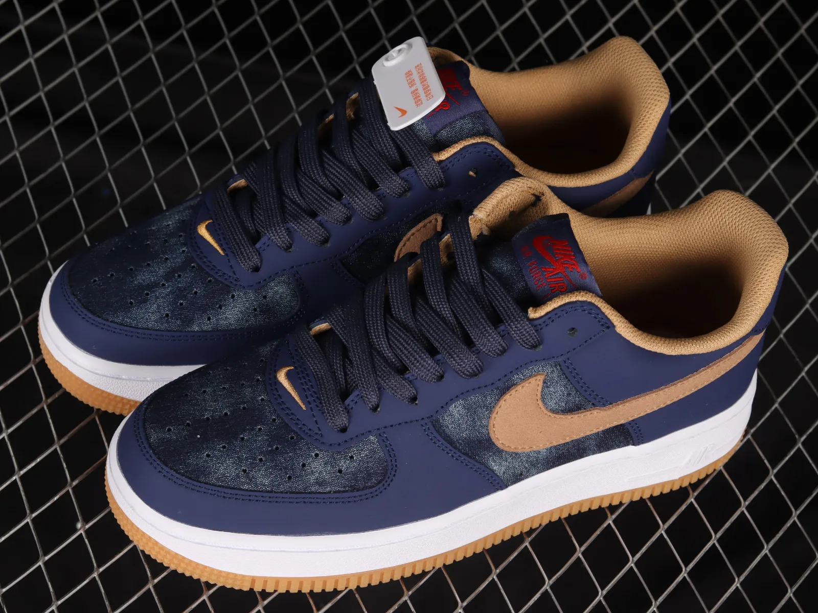 Nike Air Force 1 07 Low Denim Blue Brown White Gold DD1259-400