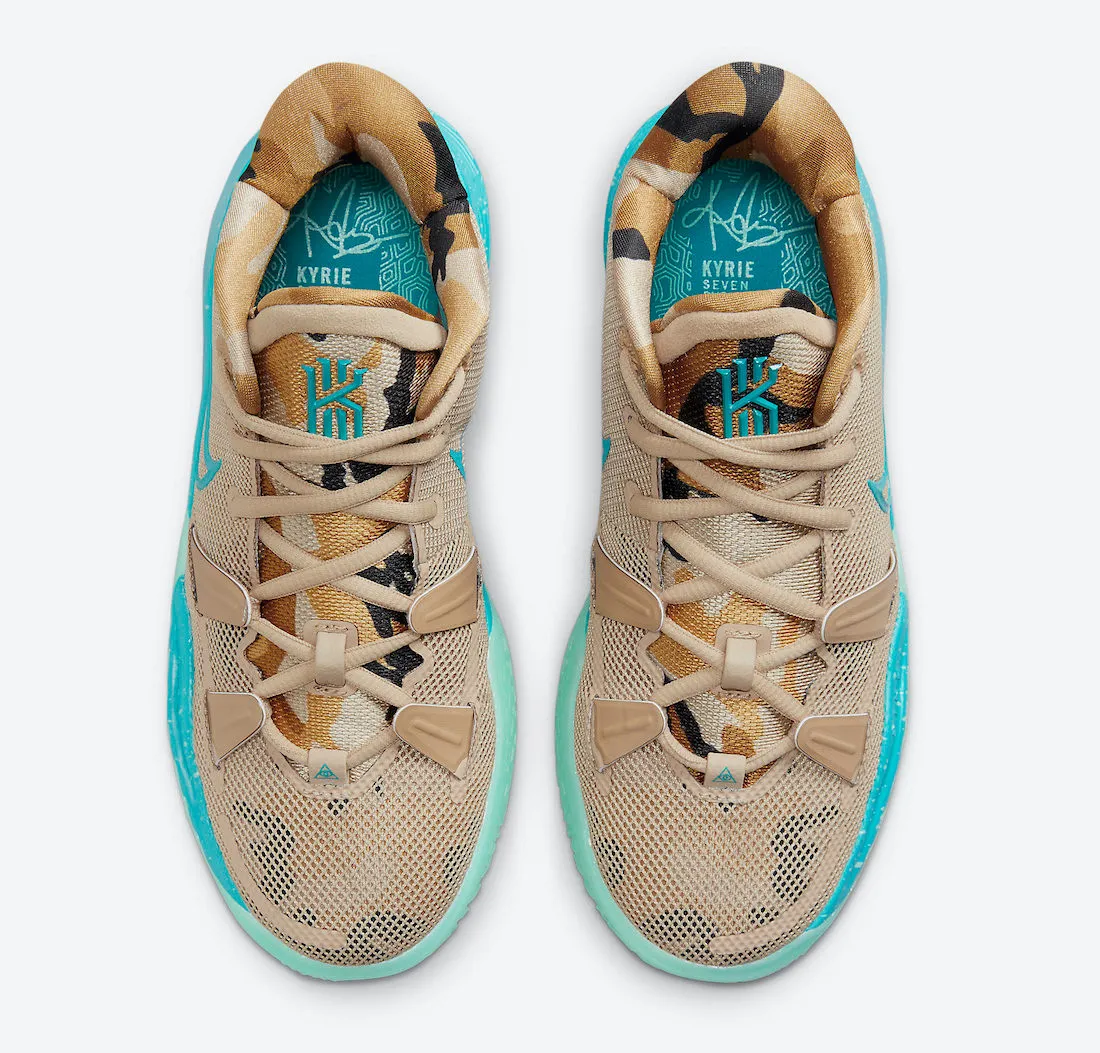 Nike Zoom Kyrie 7 GS Ripple Grain Tropical Twist Fauna Brown Aquamarine CT4080-207