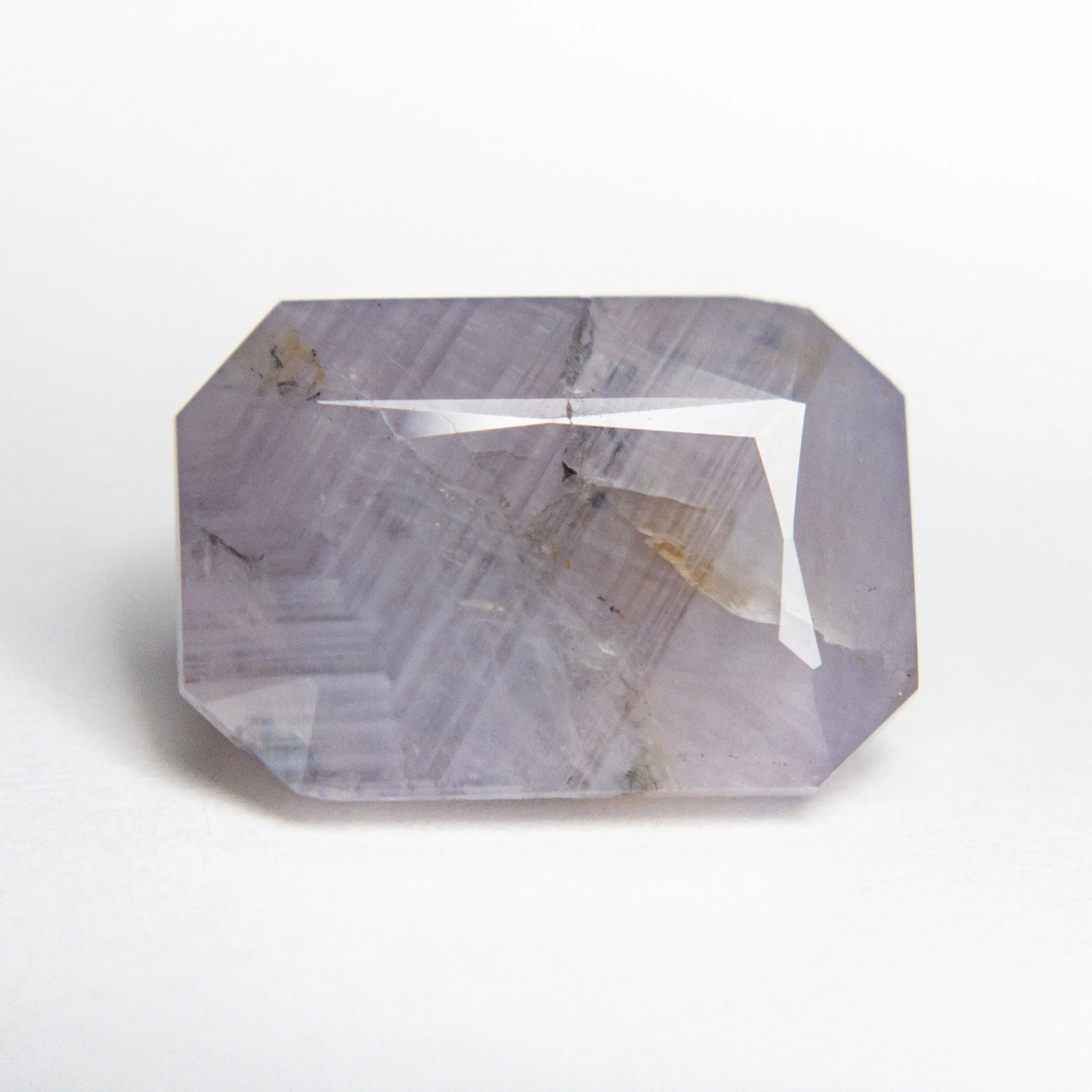 Purple Grey Step Cut Sapphire - 6.28ct Cut Corner Rectangle