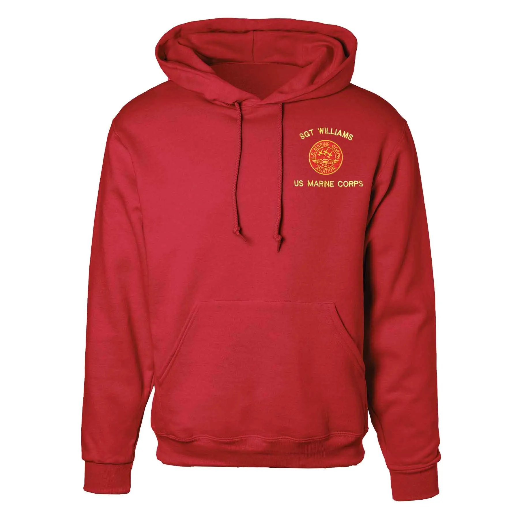 Red Marine Corps Aviation Embroidered Hoodie