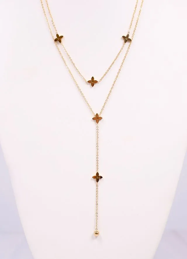 Robina Layered Y Necklace GOLD